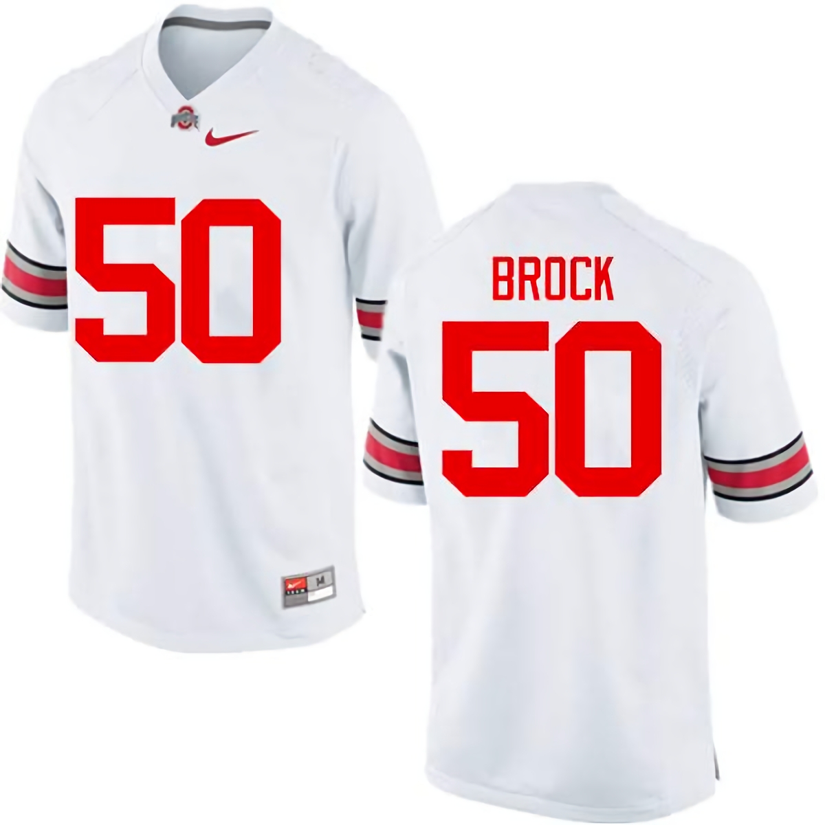 Nathan Brock Ohio State Buckeyes Men's NCAA #50 Nike White College Stitched Football Jersey MRM3256VO